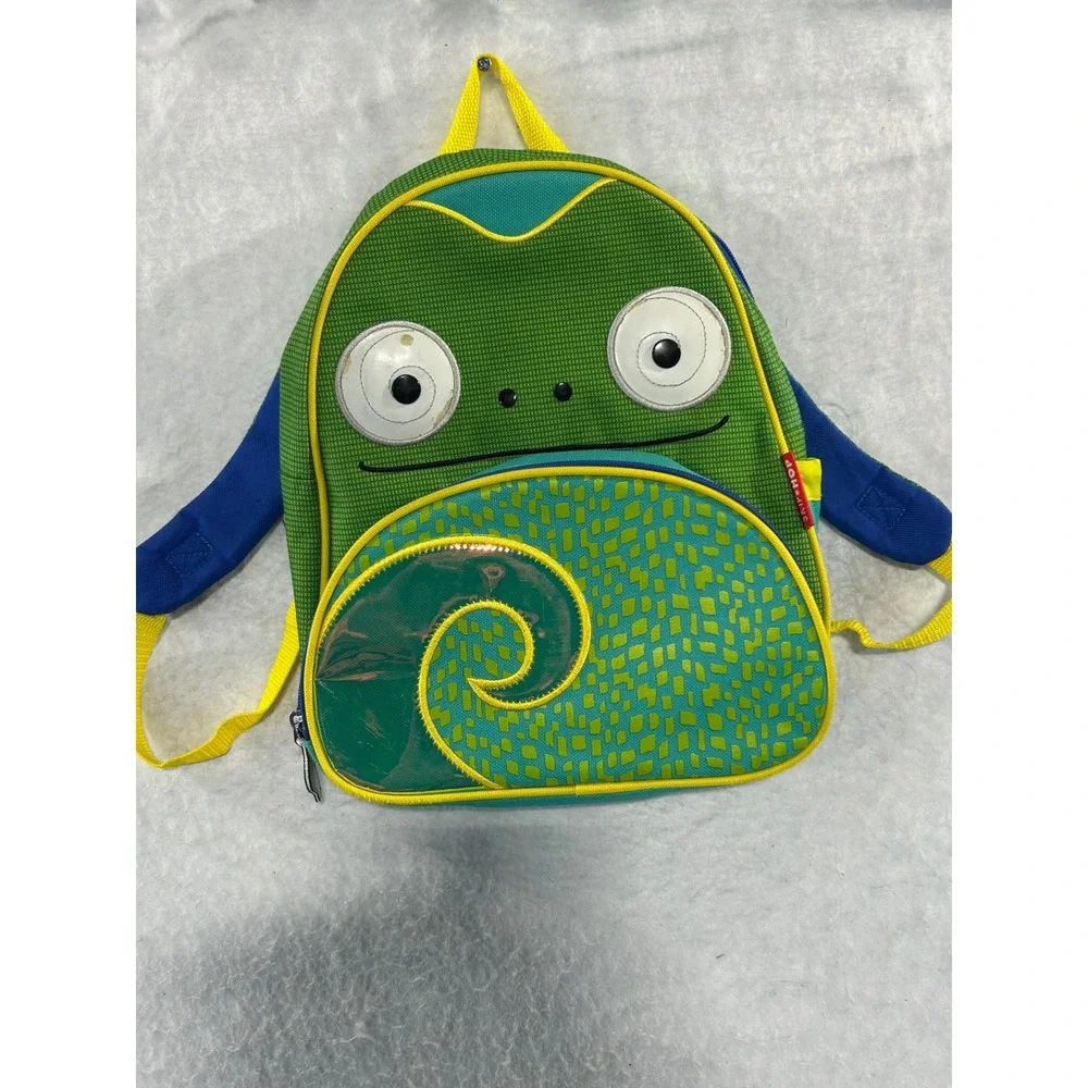Skip Hop Zoo Little Kid Backpack Chameleon Green Blue Animal School Bag